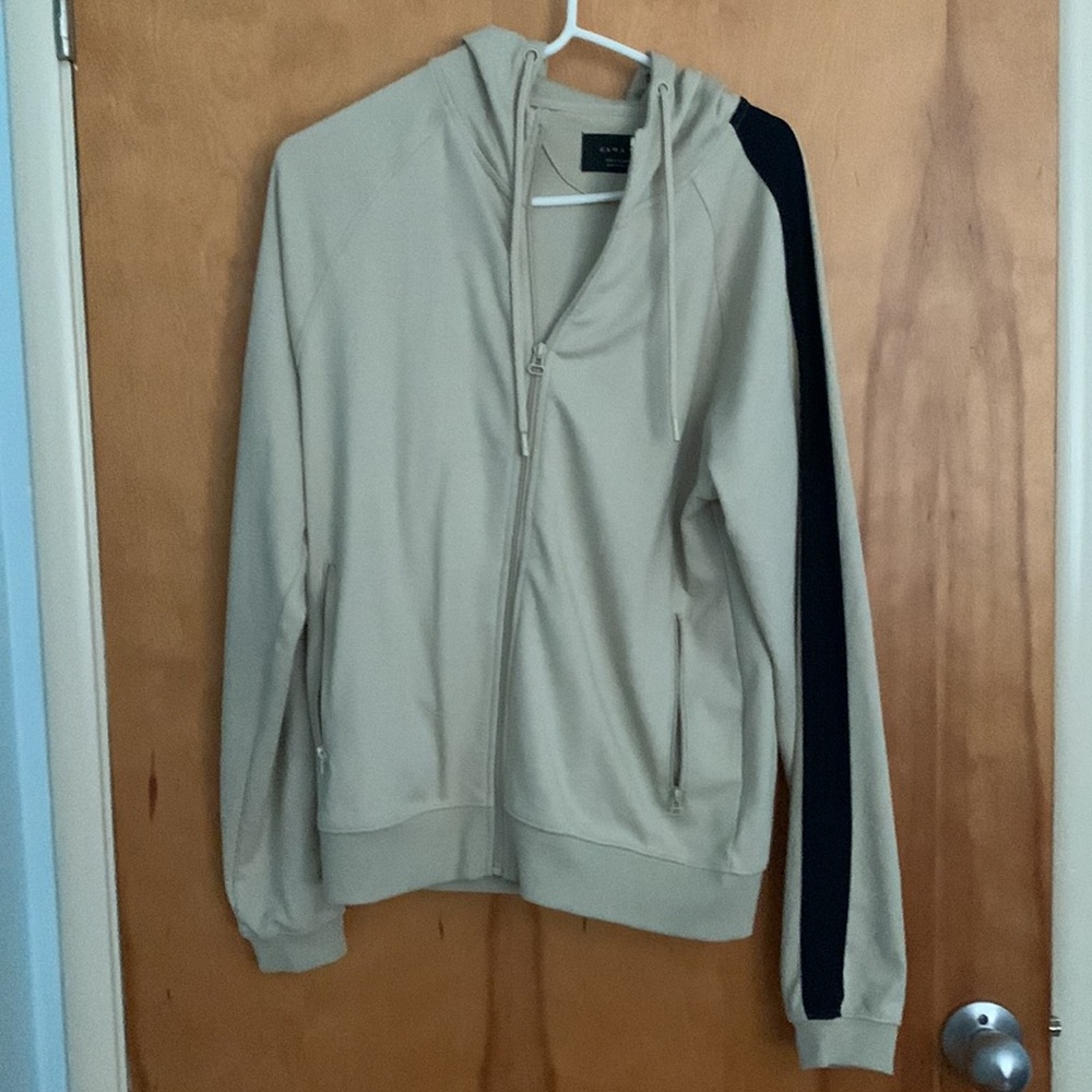 Tan Zara Zip Up Hoodie With Tags